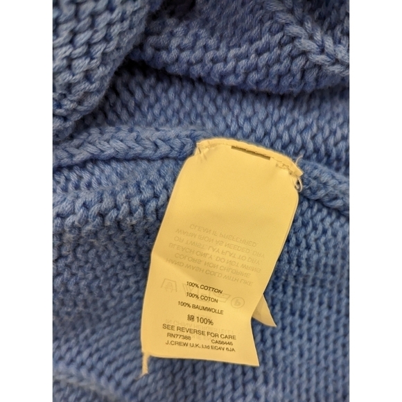 J. Crew Cotton Cableknit Blue Sweater Size Small - Picture 6 of 7